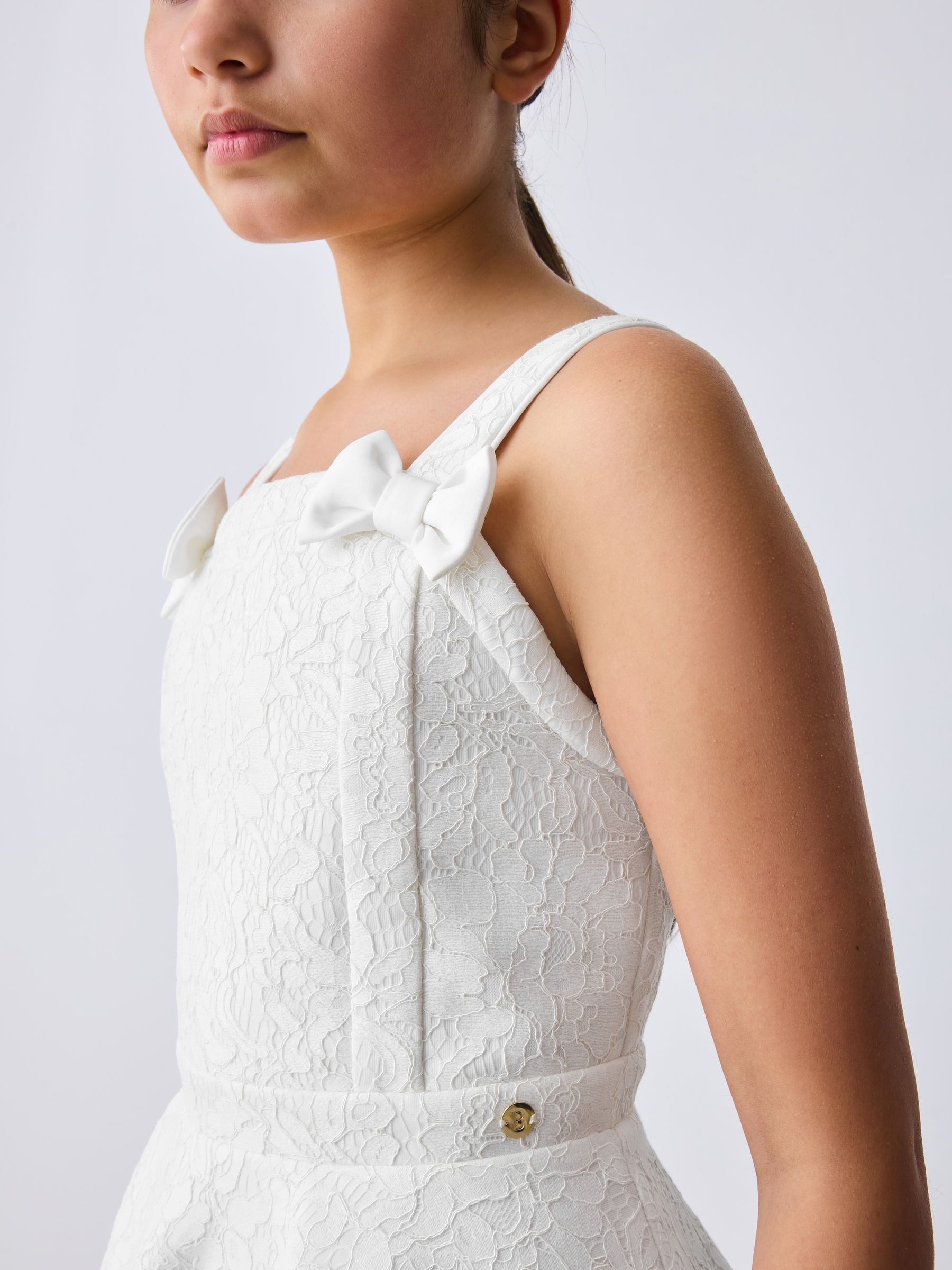 Baker by Ted Baker White Lace Bow Scuba Dress image 3