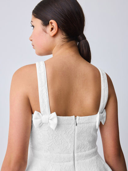 Baker by Ted Baker White Lace Bow Scuba Dress image 4