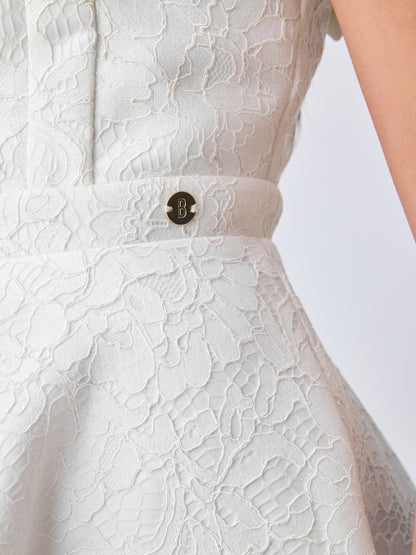 Baker by Ted Baker White Lace Bow Scuba Dress image 5