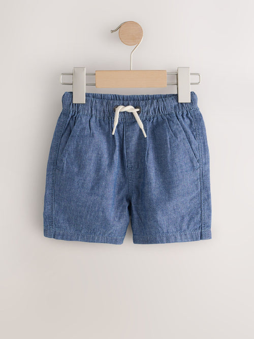Chambray Blue Pull On Shorts (3mths-7yrs) image 1
