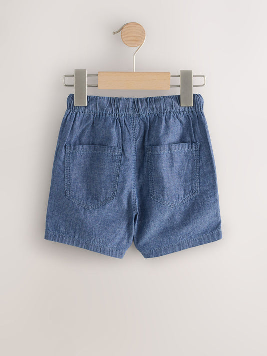 Chambray Blue Pull On Shorts (3mths-7yrs) image 2