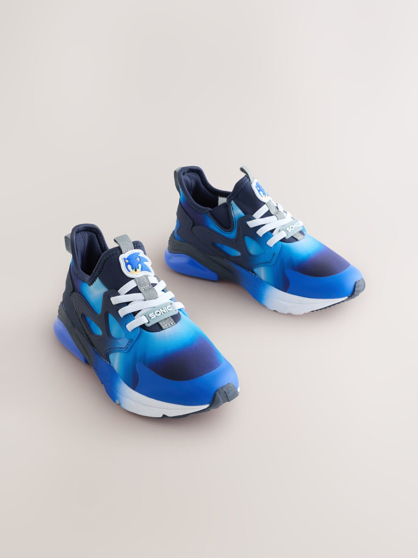 Blue/White Sonic Elastic Lace Trainers image 4
