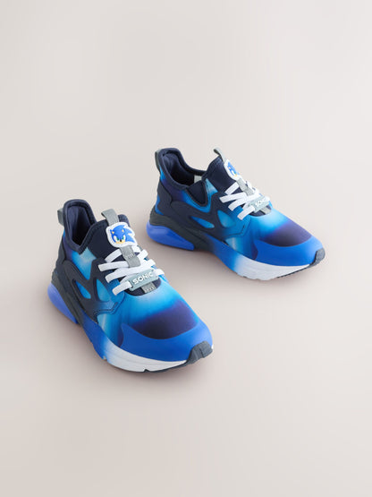 Blue/White Sonic Elastic Lace Trainers image 4