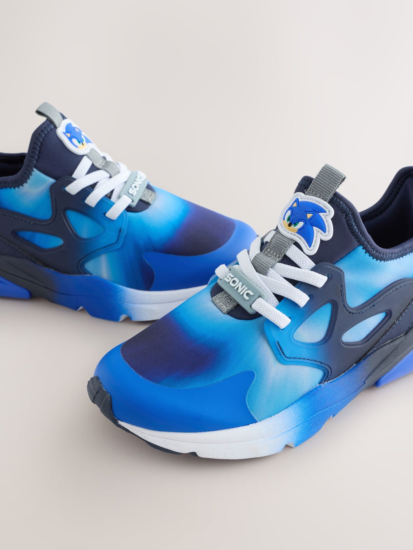 Blue/White Sonic Elastic Lace Trainers image 6