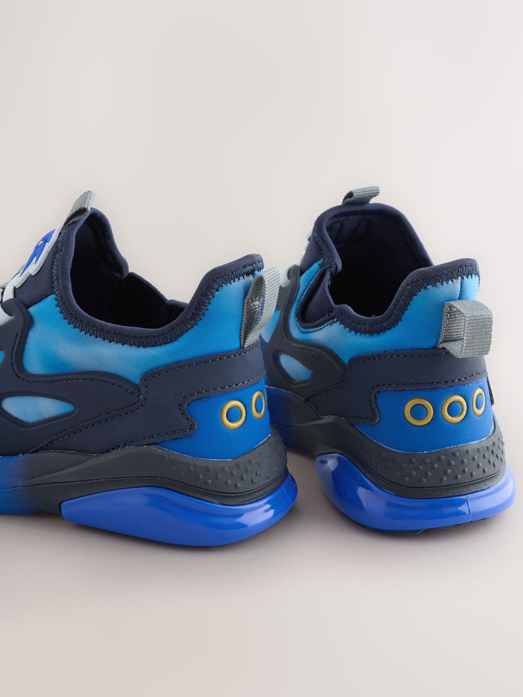 Blue/White Sonic Elastic Lace Trainers image 7