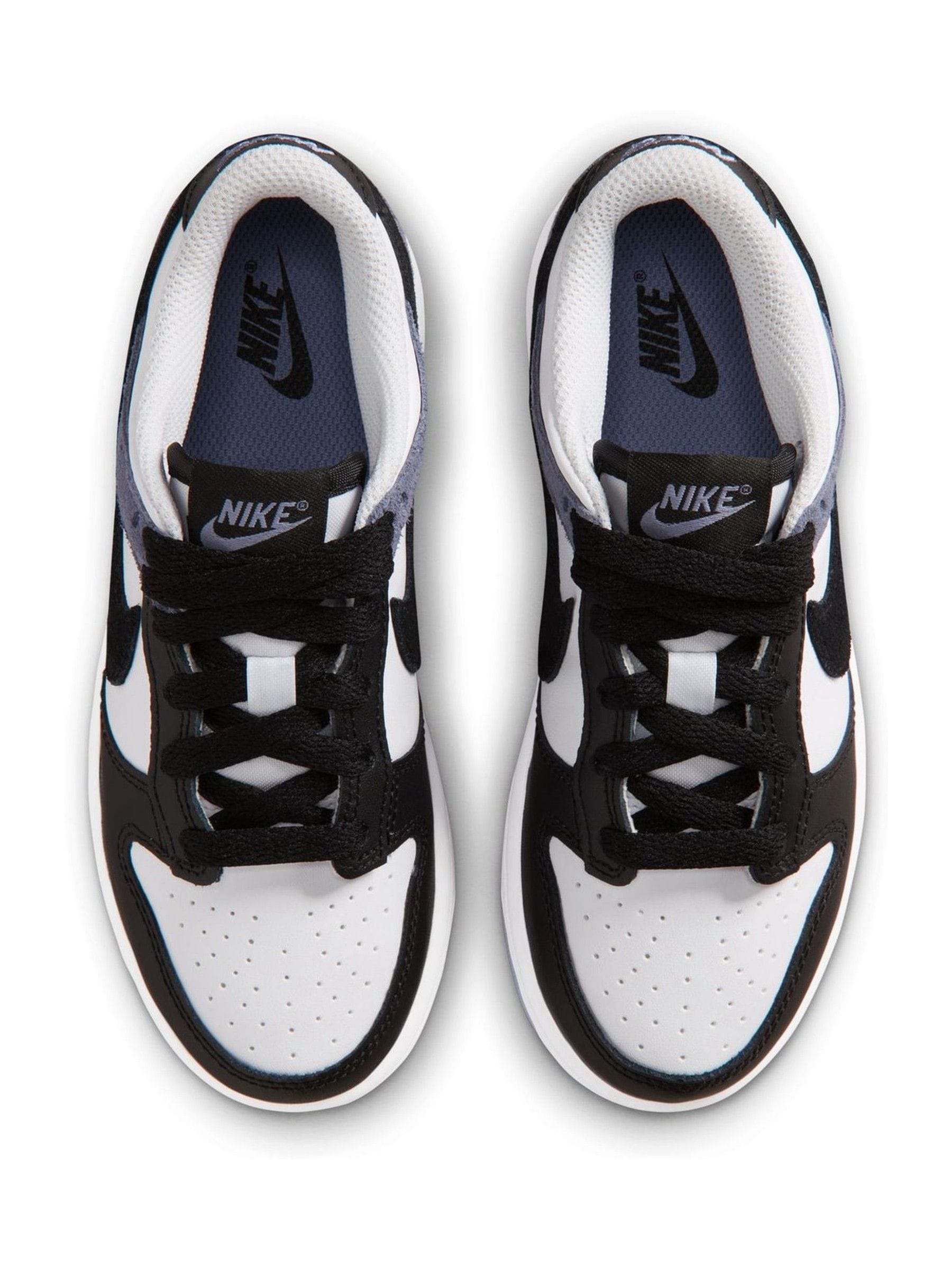 Nike Black/White/Purple Junior Dunk Low Trainers image 7