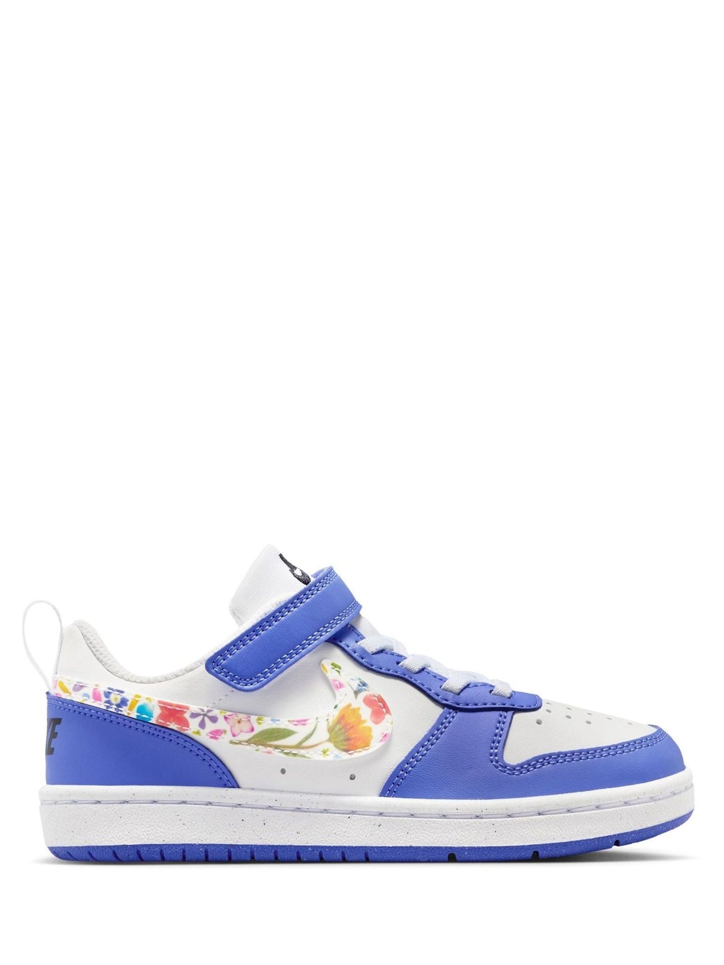 Nike Purple/White Floral Print Junior Court Borough Low Recraft Trainers image 2