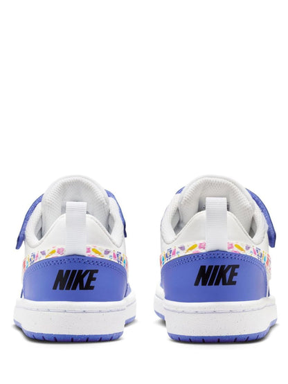 Nike Purple/White Floral Print Junior Court Borough Low Recraft Trainers image 6
