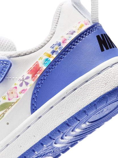 Nike Purple/White Floral Print Junior Court Borough Low Recraft Trainers image 9