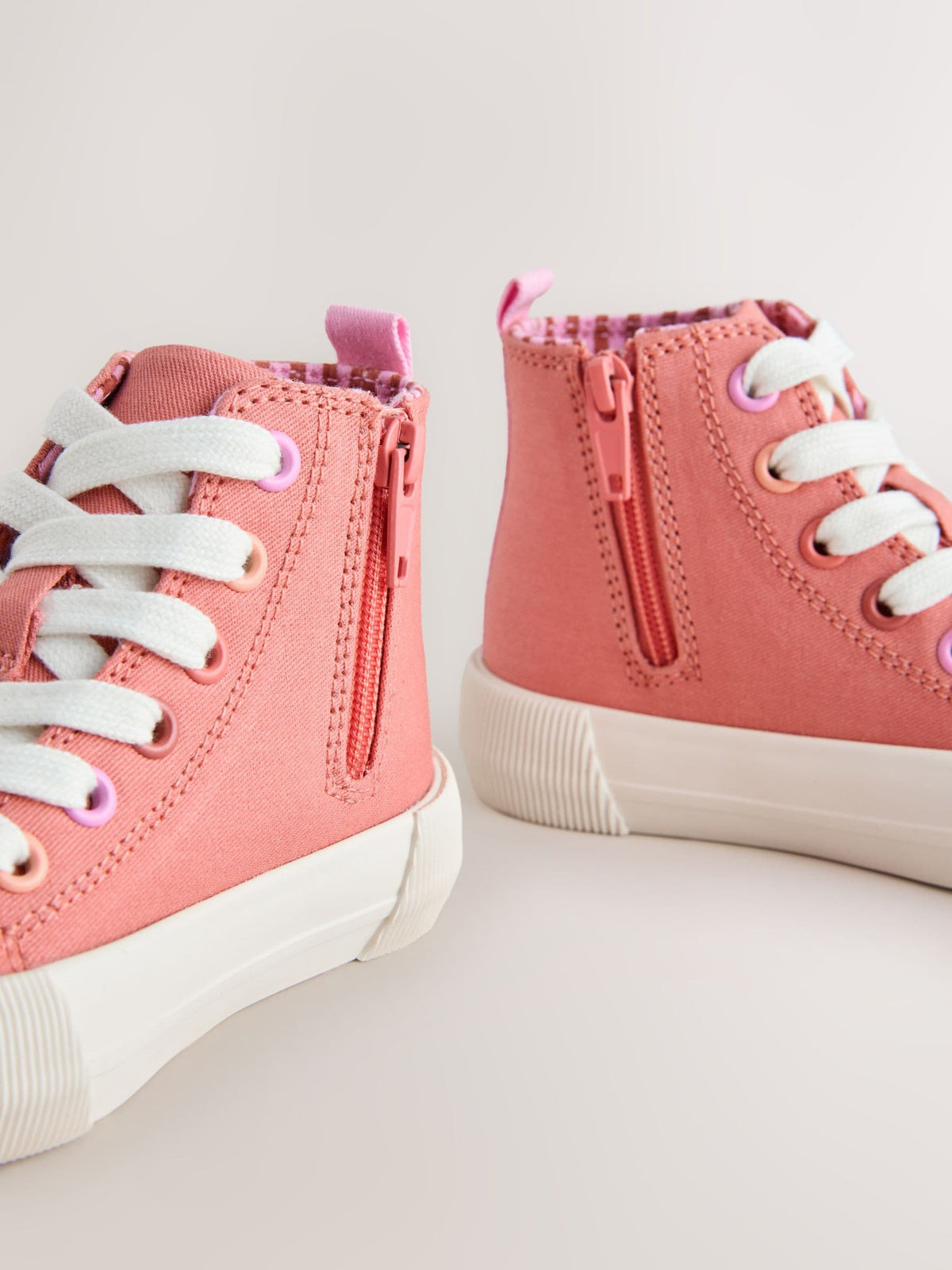 Coral Pink Interactive Standard Fit (F) High Top Trainers image 4