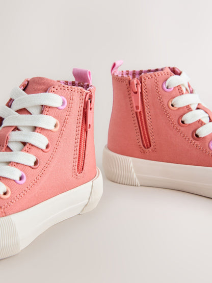 Coral Pink Interactive Standard Fit (F) High Top Trainers image 4