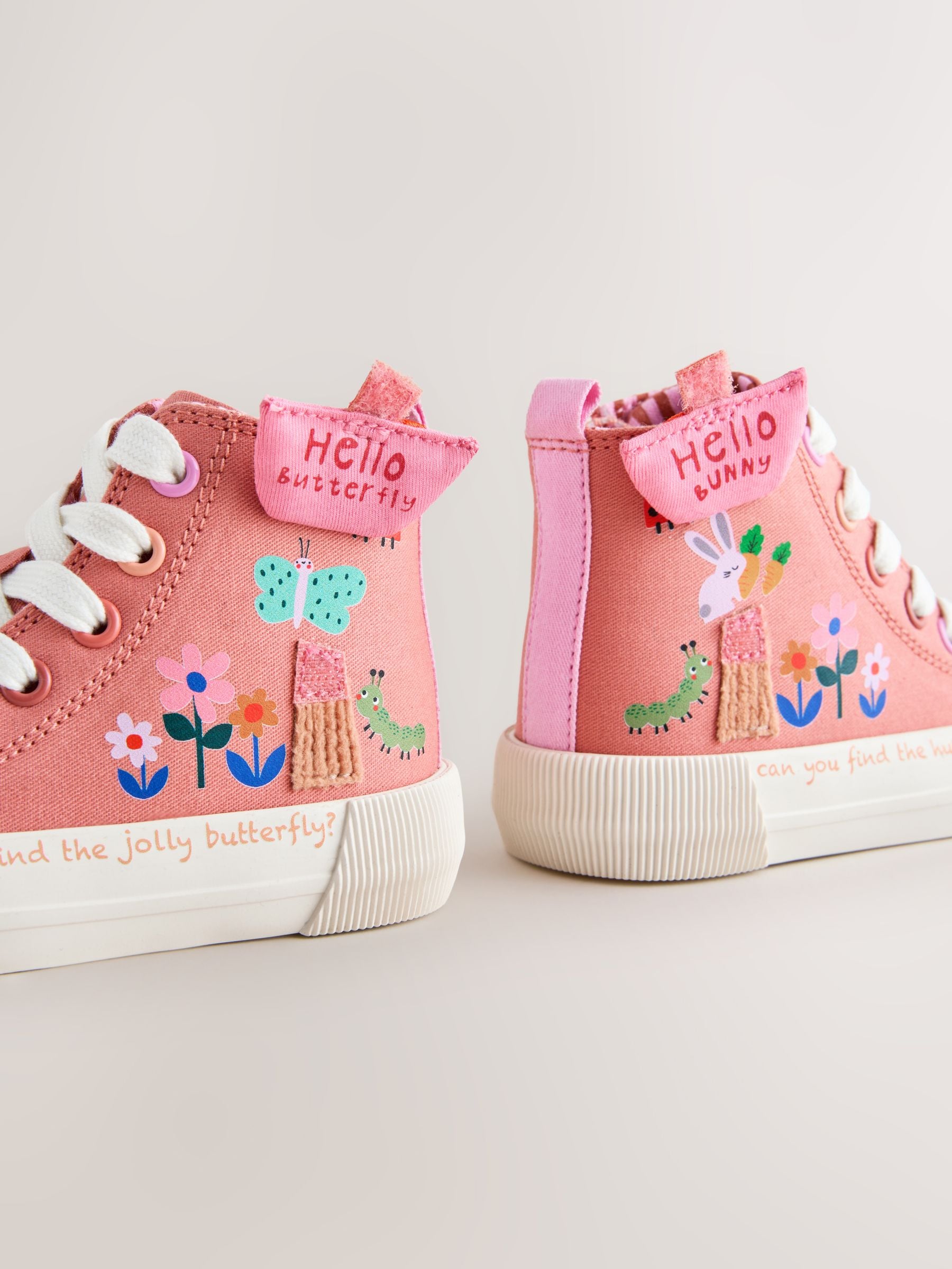 Coral Pink Interactive Standard Fit (F) High Top Trainers image 5
