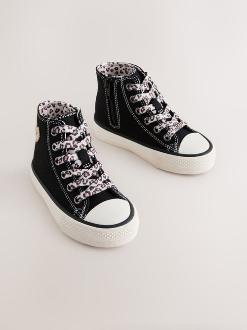 Black/Animal Standard Fit (F) High Top Trainers image 1