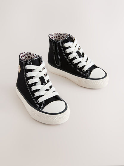 Black/Animal Standard Fit (F) High Top Trainers image 3
