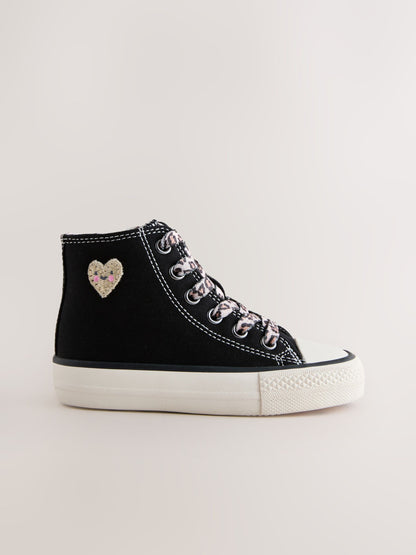 Black/Animal Standard Fit (F) High Top Trainers image 3