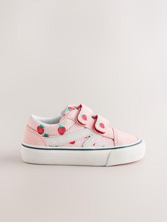 Pink Strawberry Standard Fit (F) Touch Fastening Trainers image 2