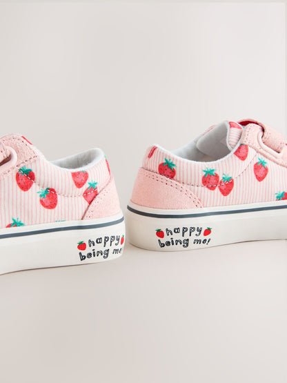 Pink Strawberry Standard Fit (F) Touch Fastening Trainers image 4