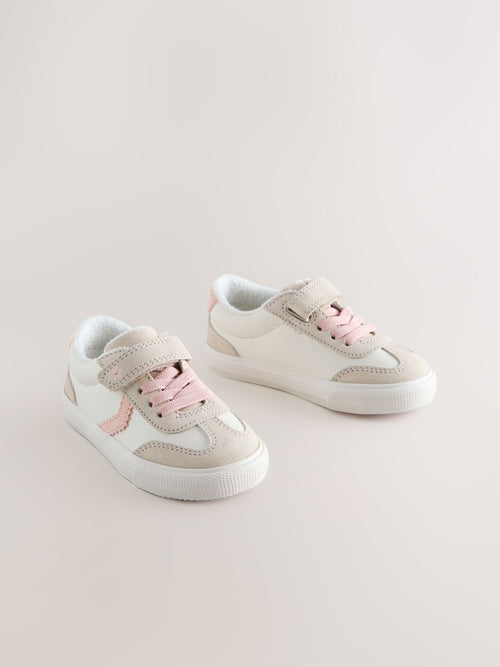 Neutral Standard Fit (F) Touch Fastening Elastic Lace Trainers image 1