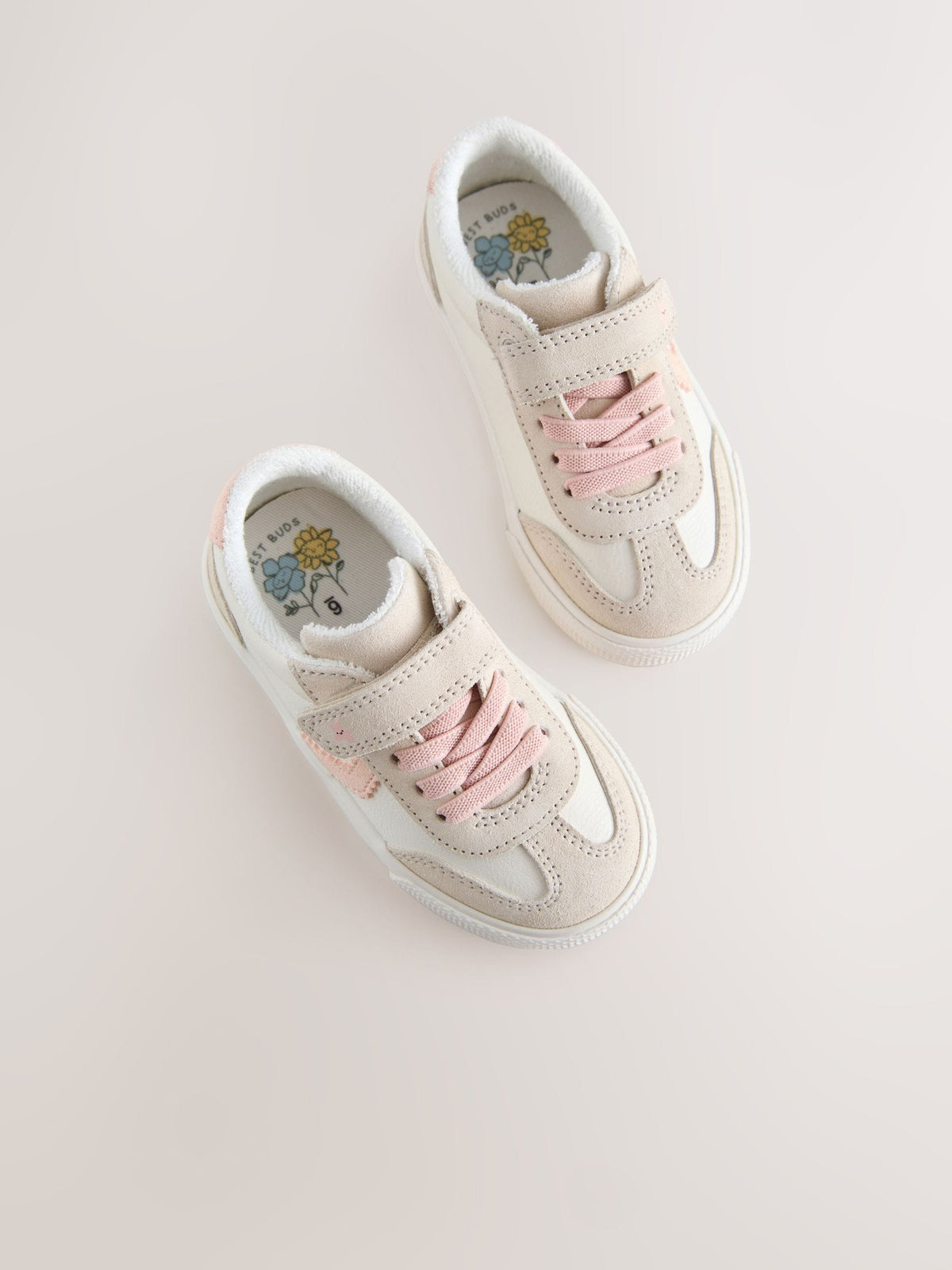 Dsiney Kidz - Neutral Standard Fit (F) Touch Fastening Elastic Lace Trainers image 2