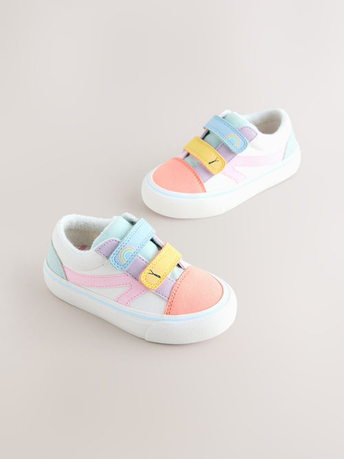 Multi Pastel Standard Fit (F) Touch Fastening Trainers image 1