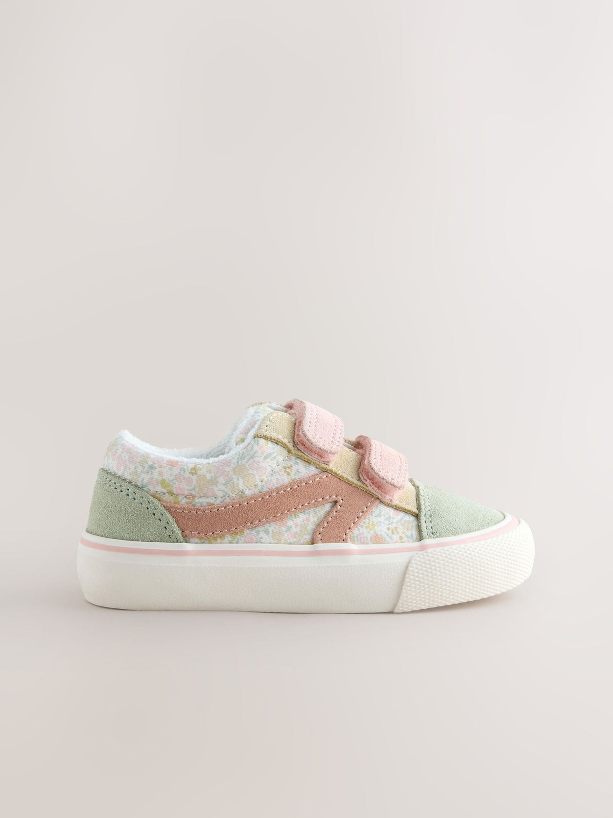 Dsiney Kidz - Sage Green Floral Standard Fit (F) Touch Fastening Trainers image 2