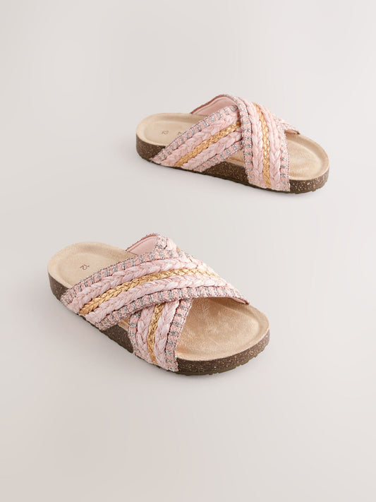 Pink Slip On Corkbed Sandals image 1