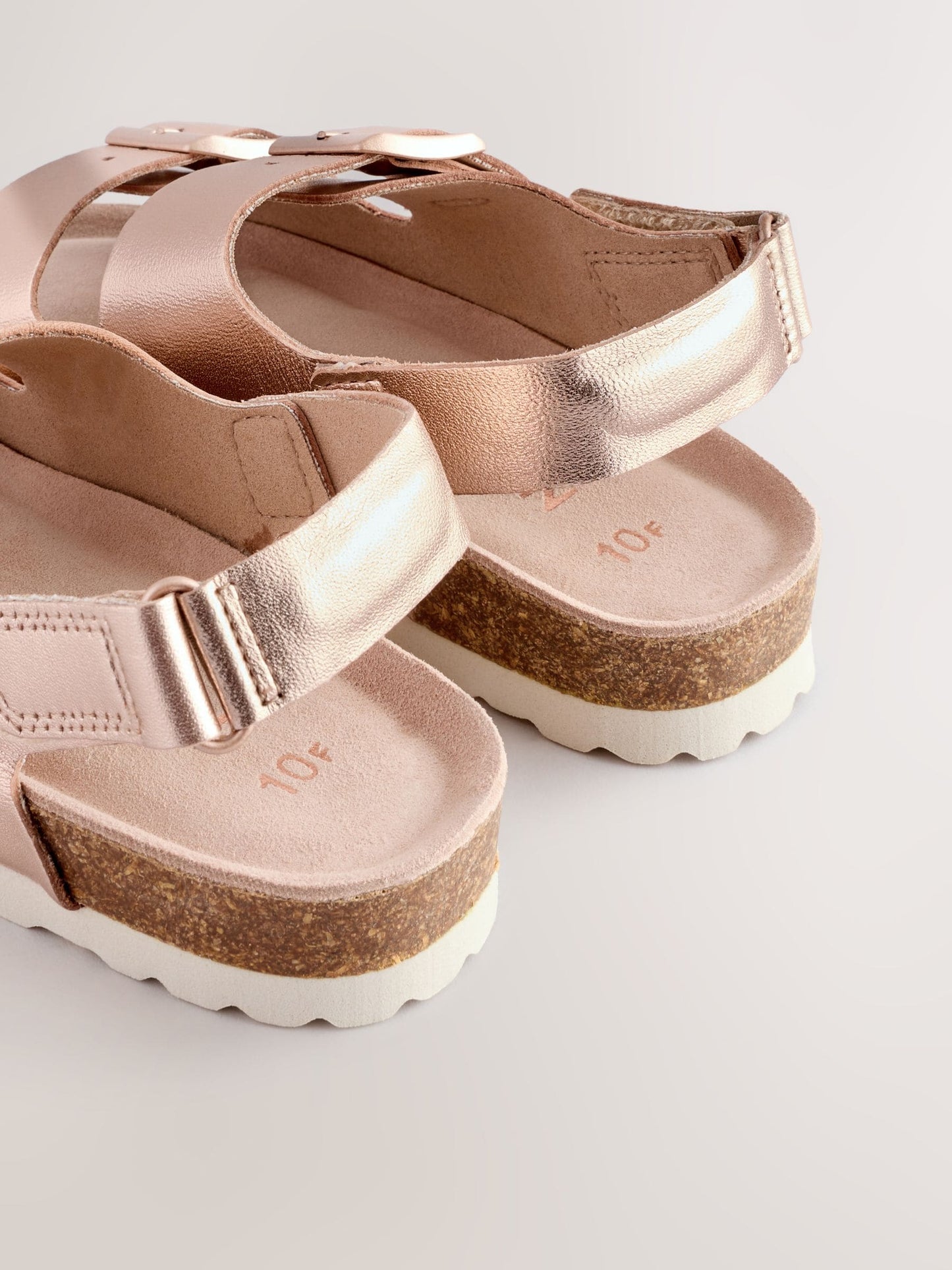 Rose Gold Standard Fit (F) Touch and Close Corkbed Sandals image 3