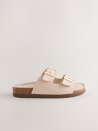 Neutral Leather Corkbed Sandals image 2