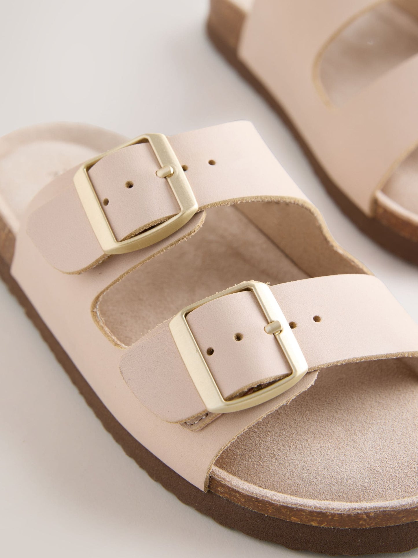 Neutral Leather Corkbed Sandals image 3
