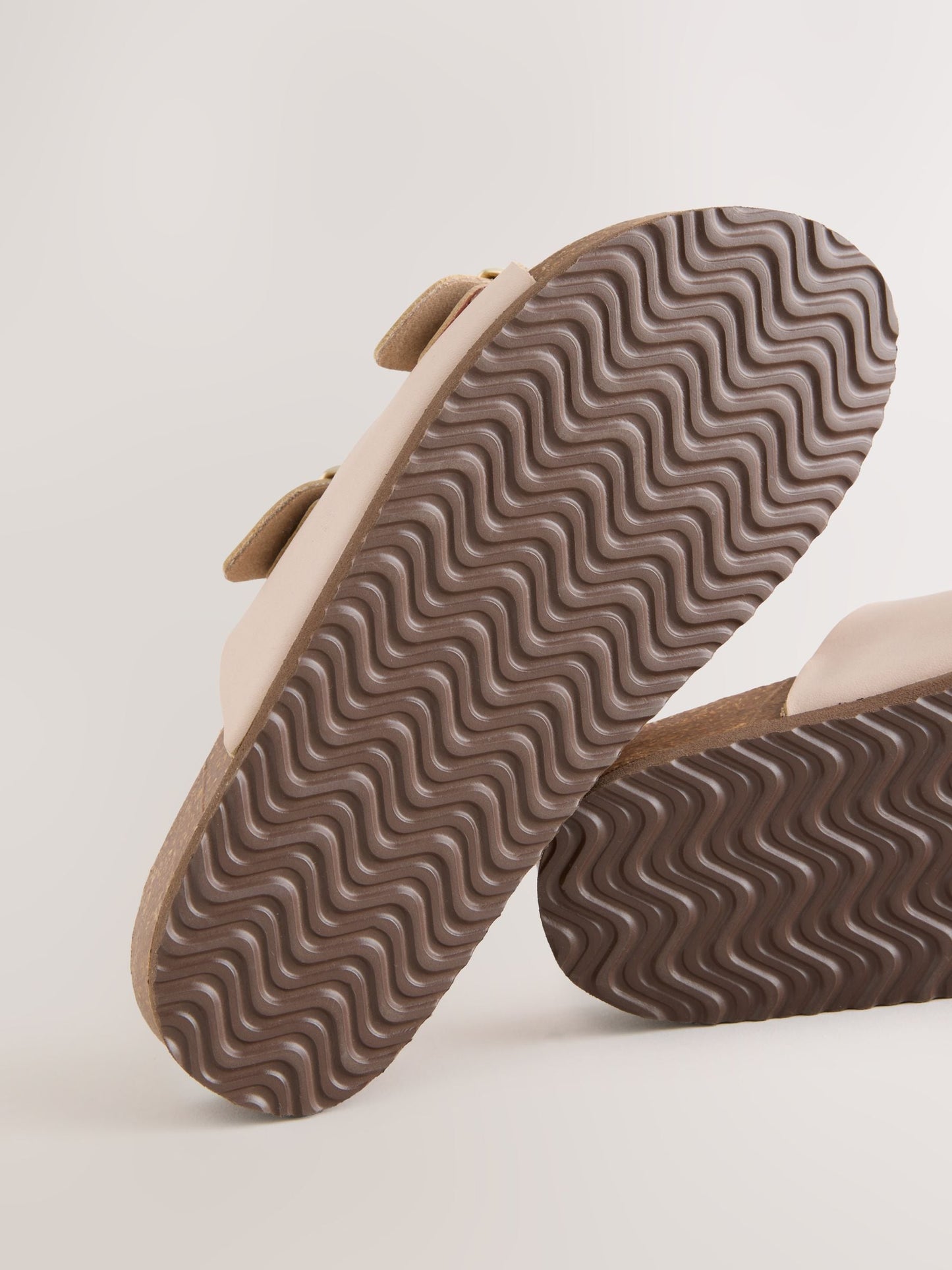 Neutral Leather Corkbed Sandals image 5