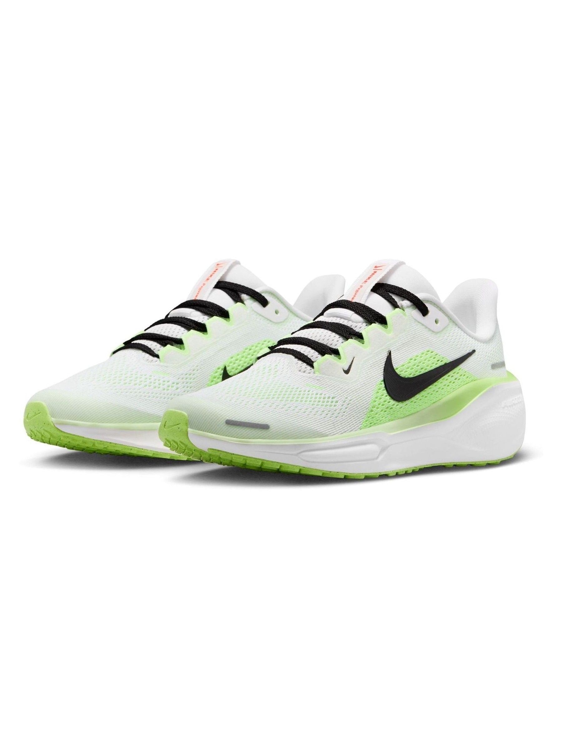Nike White/Volt Green Youth Air Zoom Pegasus 41 Running Trainers image 2