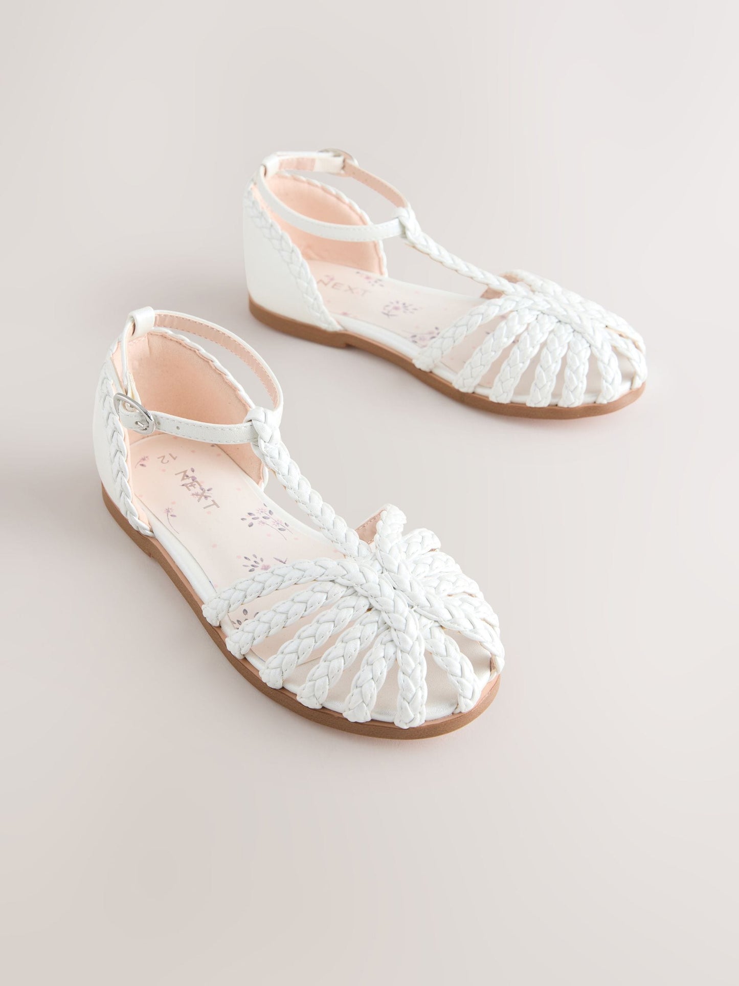 White Plaited Fisherman Sandals image 1