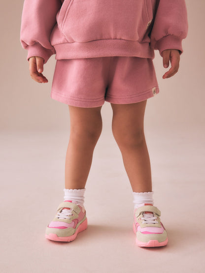Pink Elastic Lace Chunky Trainers image 3
