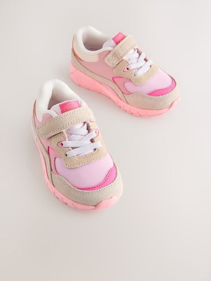 Pink Elastic Lace Chunky Trainers image 4