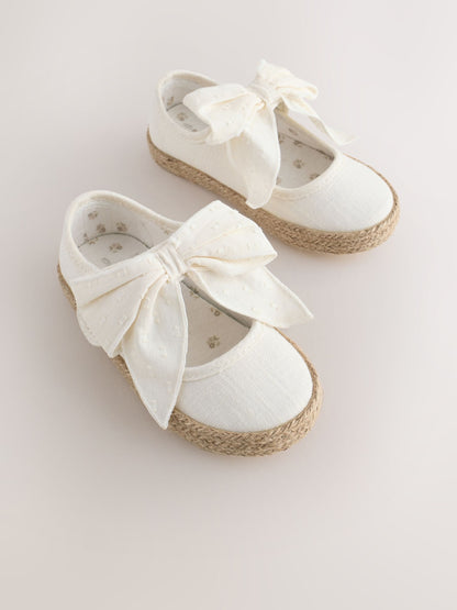 White Bow Espadrille Shoes image 5