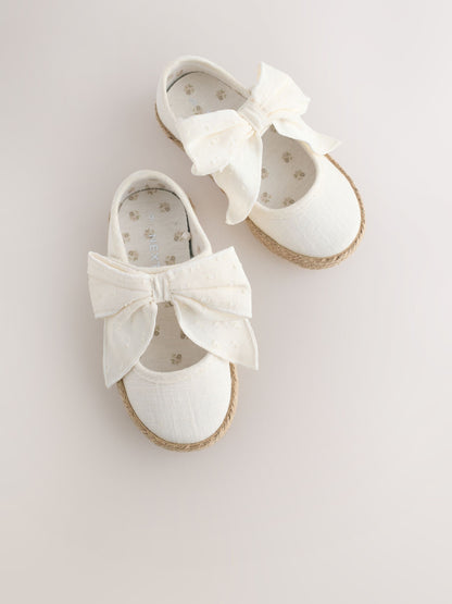White Bow Espadrille Shoes image 6