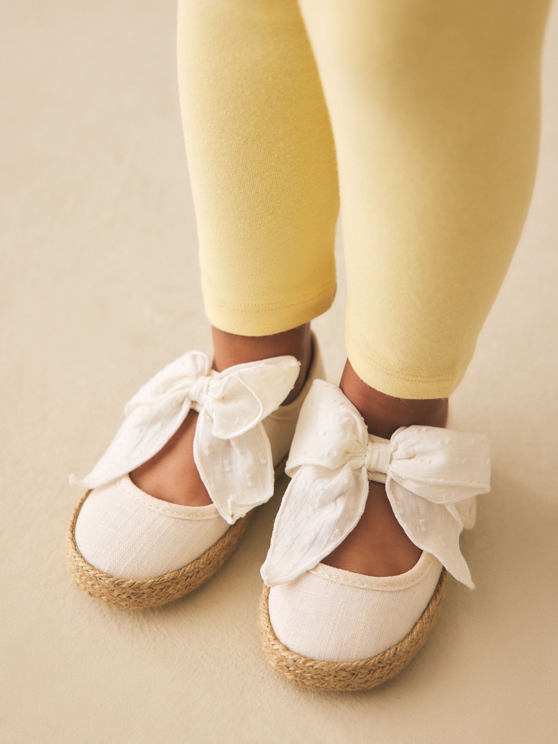 White Bow Espadrille Shoes image 2
