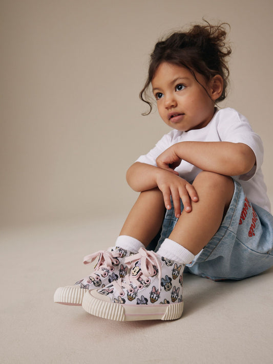 Cream Minnie Mouse High Top Trainers image 2