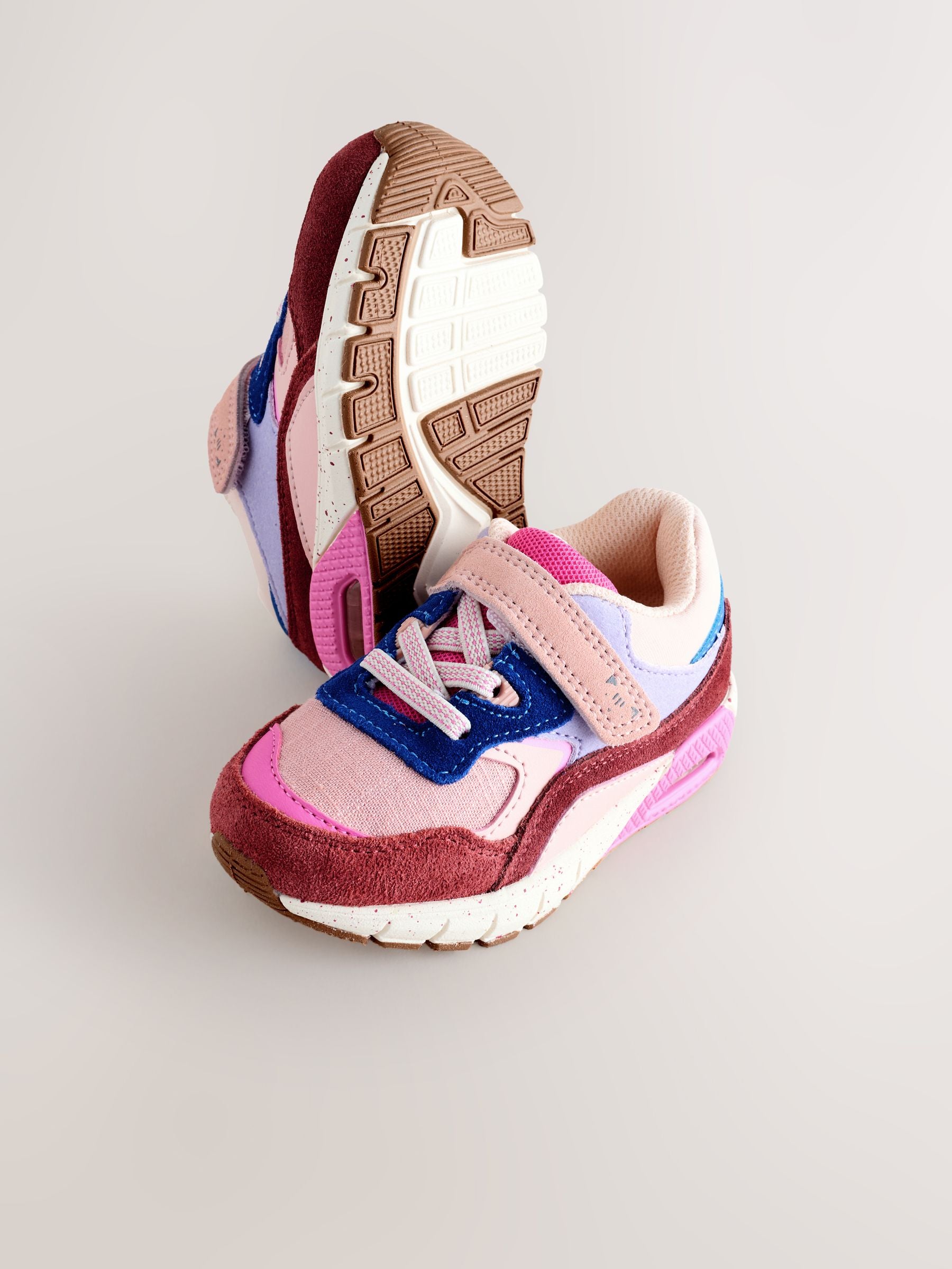 Multi Pink Elastic Lace Chunky Trainers image 4