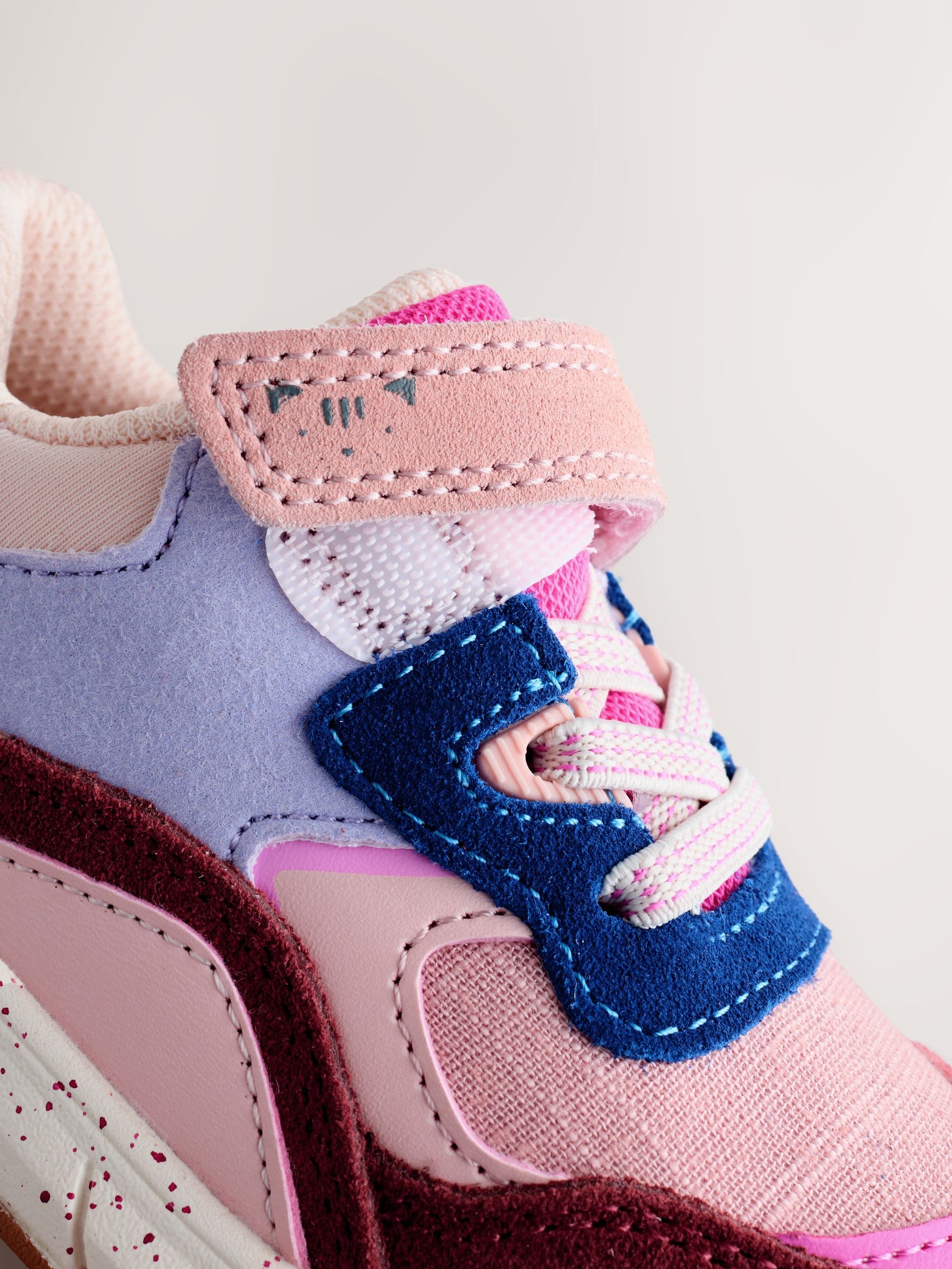 Multi Pink Elastic Lace Chunky Trainers image 5