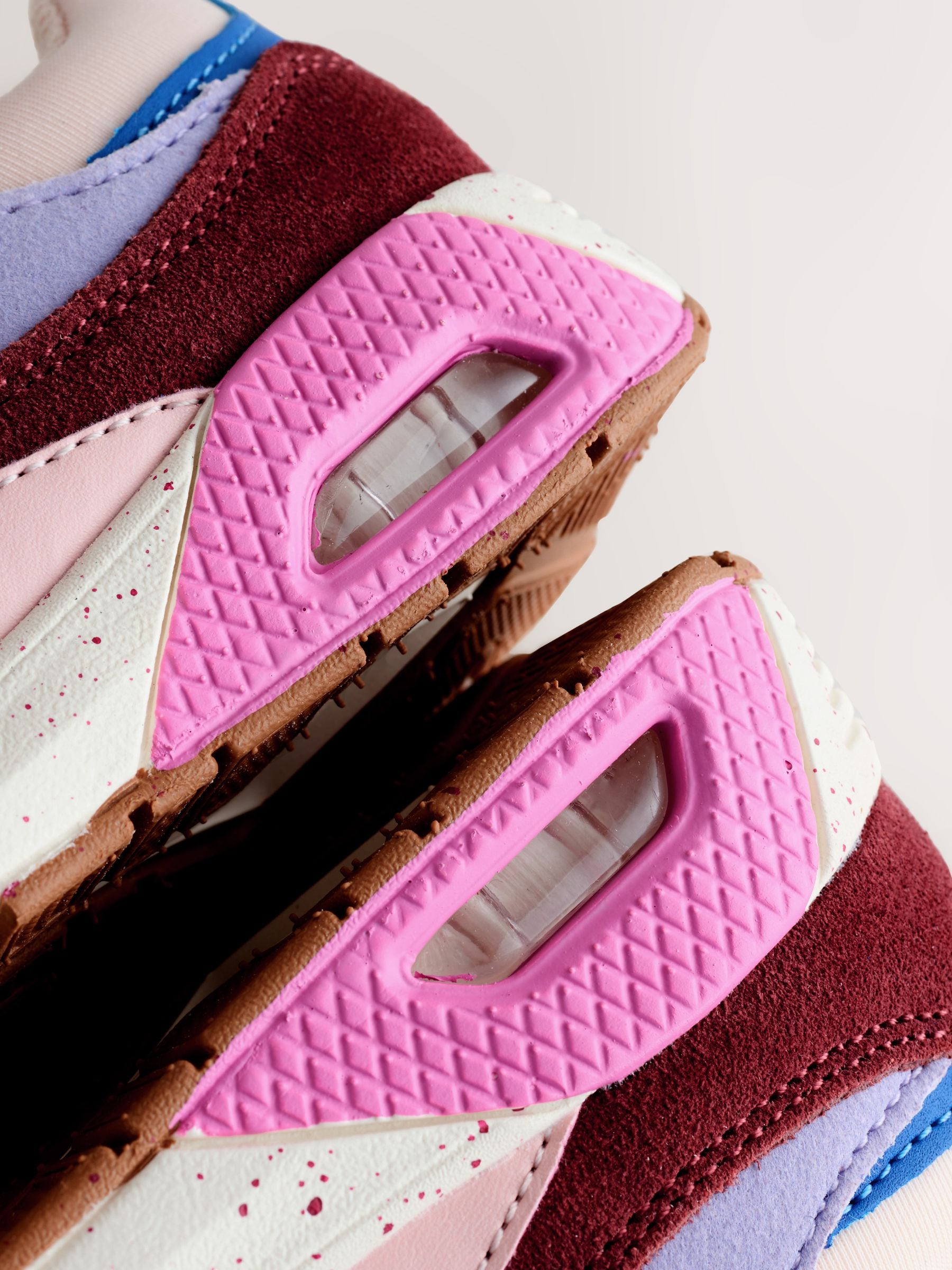 Multi Pink Elastic Lace Chunky Trainers image 6
