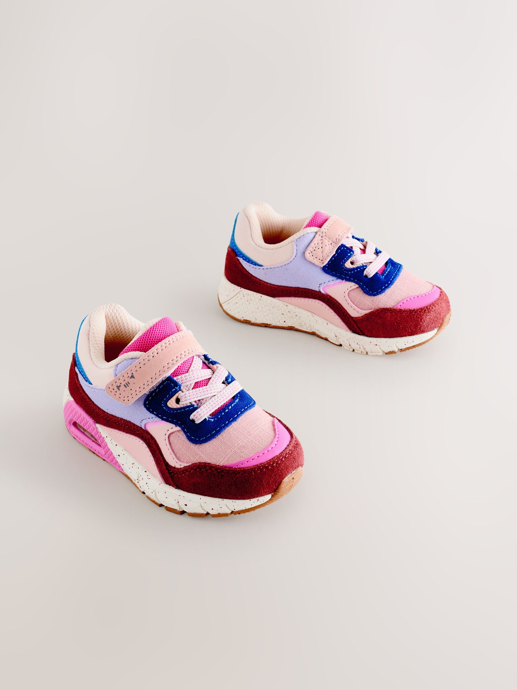 Multi Pink Elastic Lace Chunky Trainers image 1