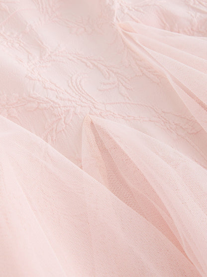 Laura Ashley Pink Textured Godet Dress image 10