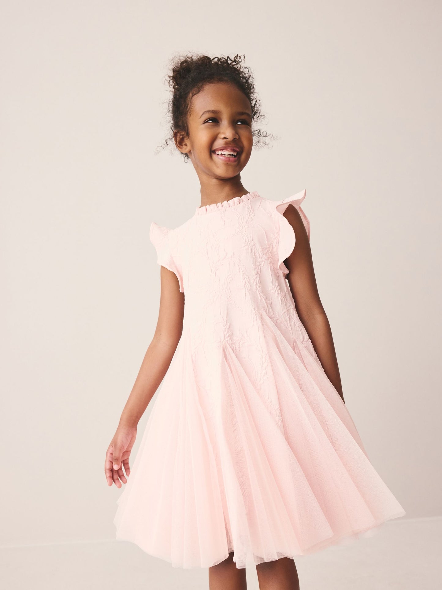 Laura Ashley Pink Textured Godet Dress image 5