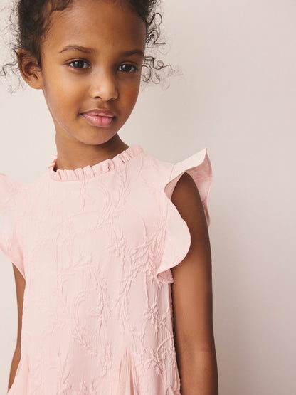 Laura Ashley Pink Textured Godet Dress image 7