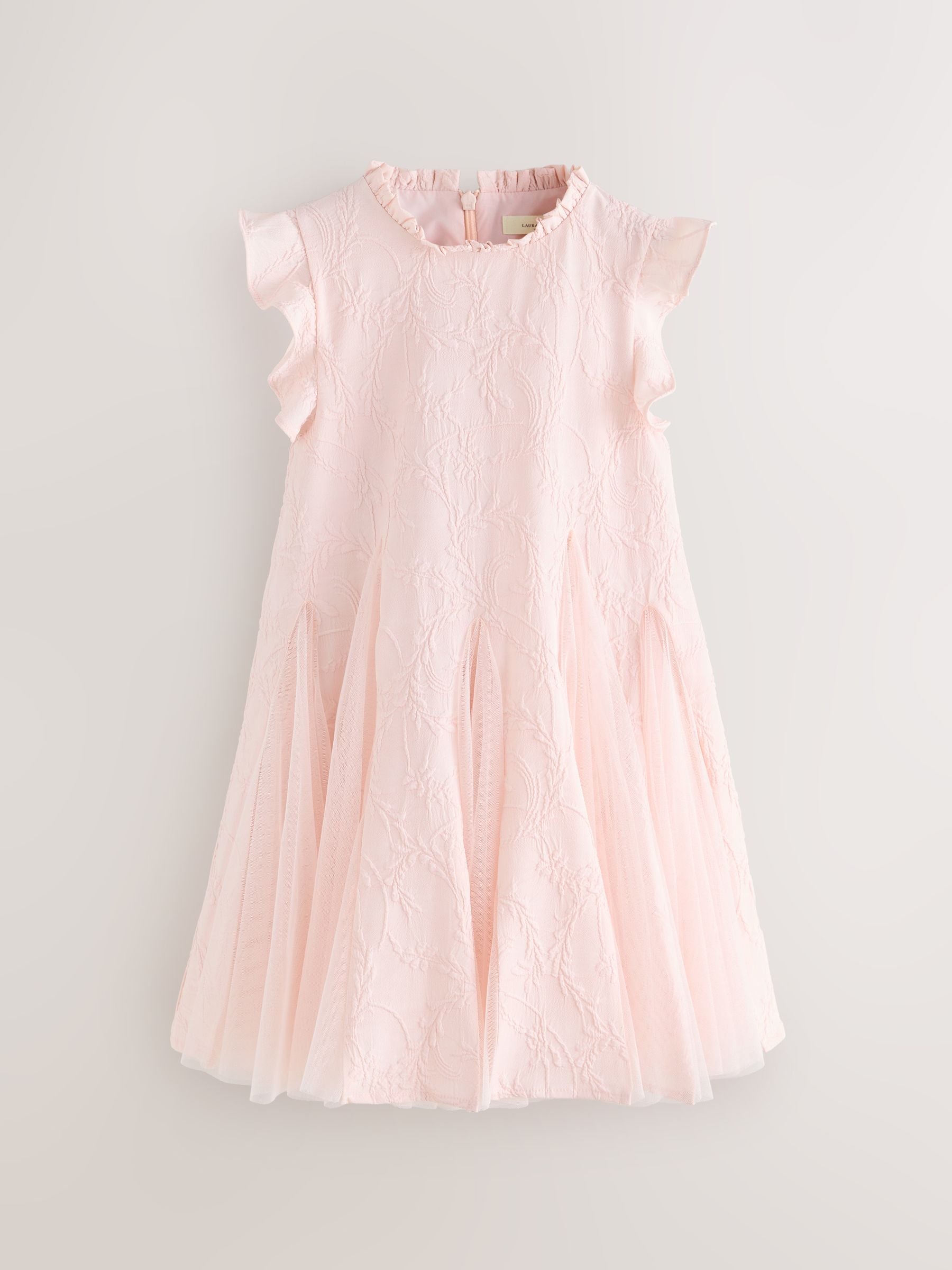 Laura Ashley Pink Textured Godet Dress image 8