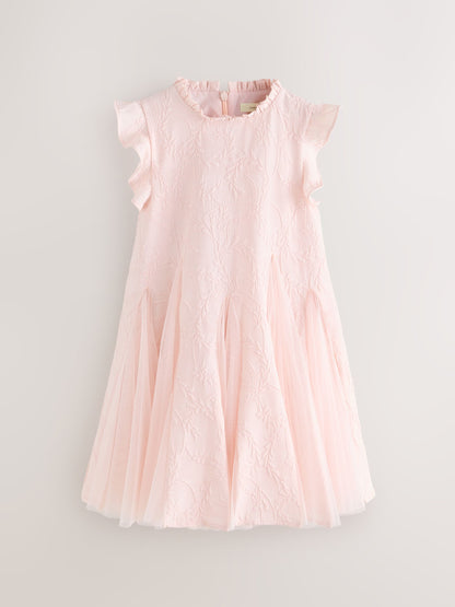 Laura Ashley Pink Textured Godet Dress image 8