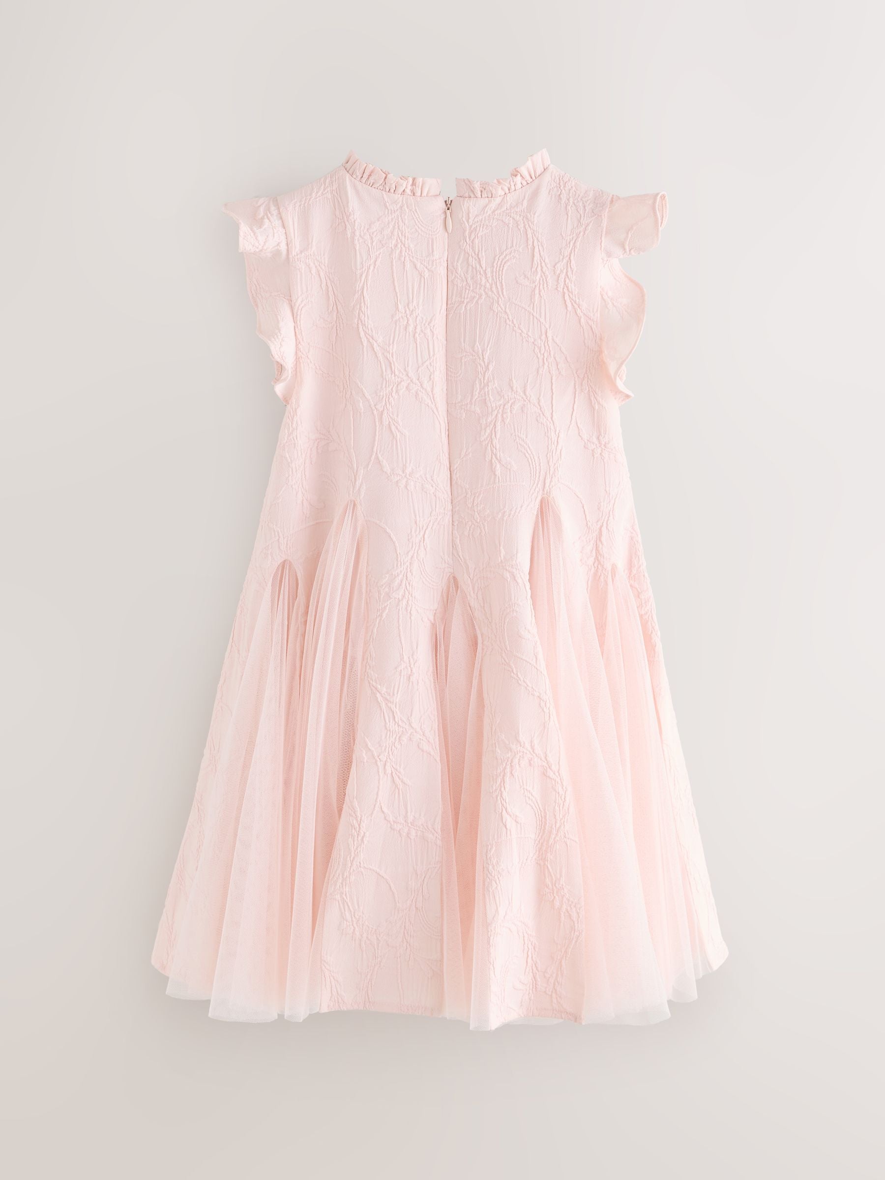 Laura Ashley Pink Textured Godet Dress image 9