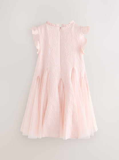 Laura Ashley Pink Textured Godet Dress image 9
