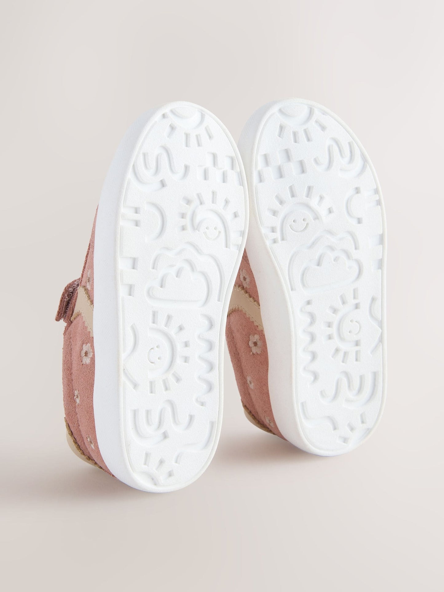 Pink Floral Standard Fit (F) Touch Fastening Elastic Lace Trainers image 6